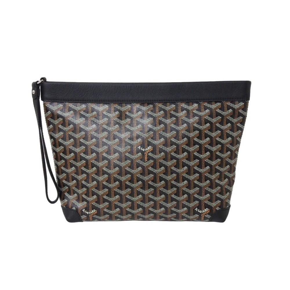 Goyard Pouch leather Conti black bag clutch